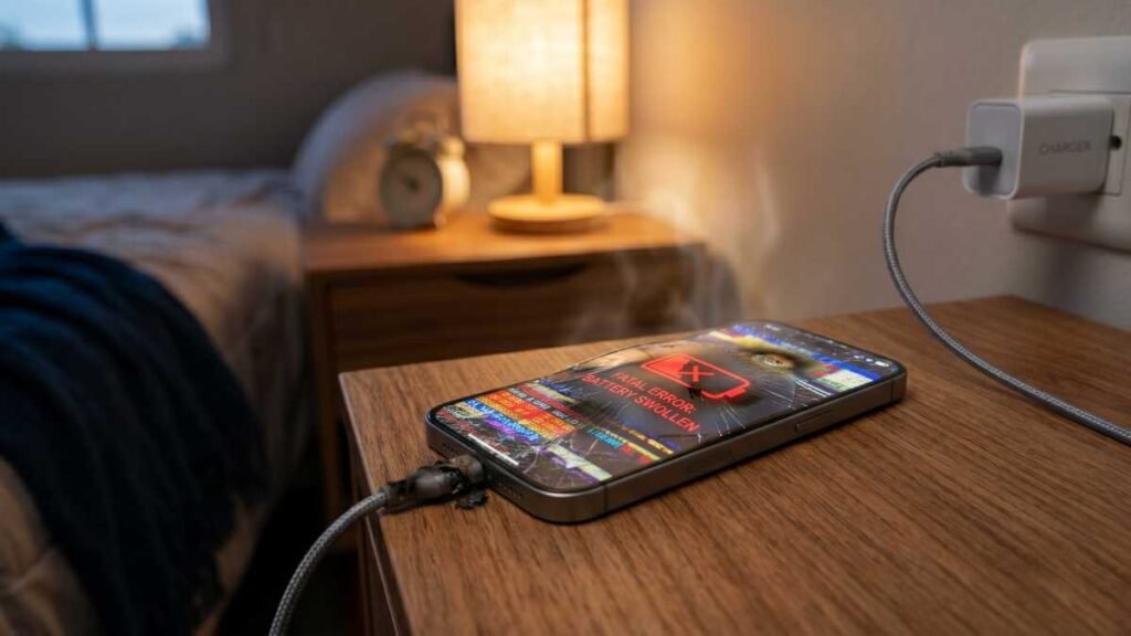 Celular con la batería dañada