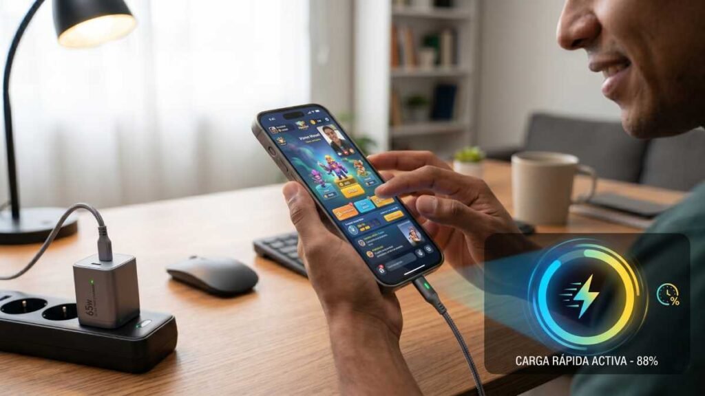 Celular con carga rápida