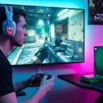 Gamer usando audífonos ASTRO A20X