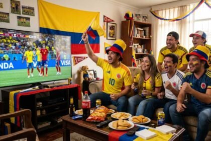 Fanáticos de la selección Colombia, viendo un partido