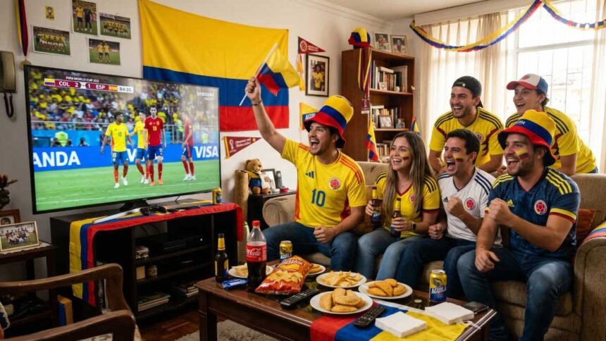 Fanáticos de la selección Colombia, viendo un partido
