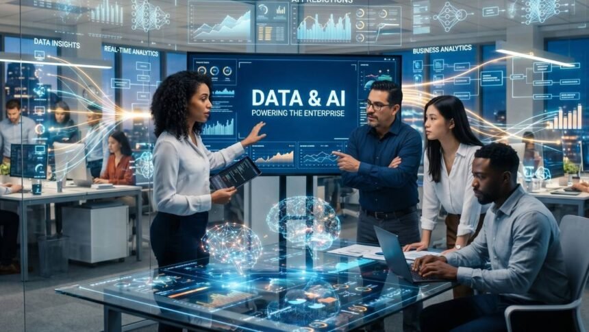 Empleados de una empresa usando la IA
