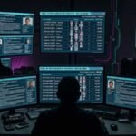 Escena de hackers con información médica