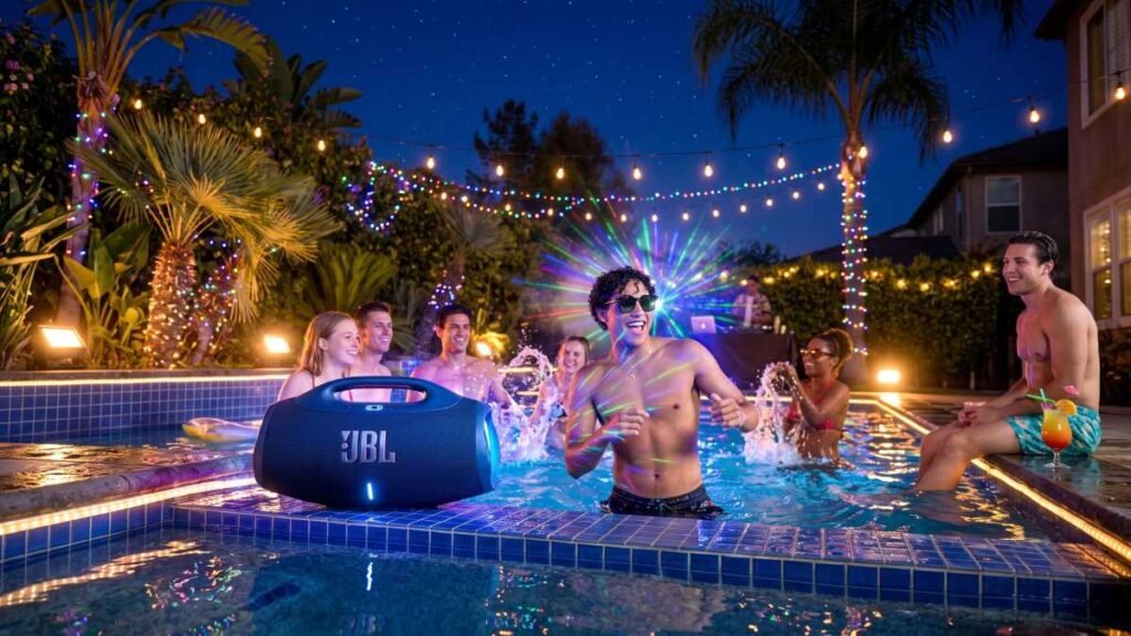 JBL Boombox 4 en una fiesta piscina