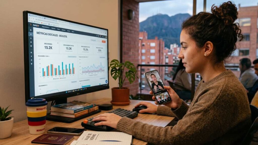 Una persona monitoreando sus redes sociales