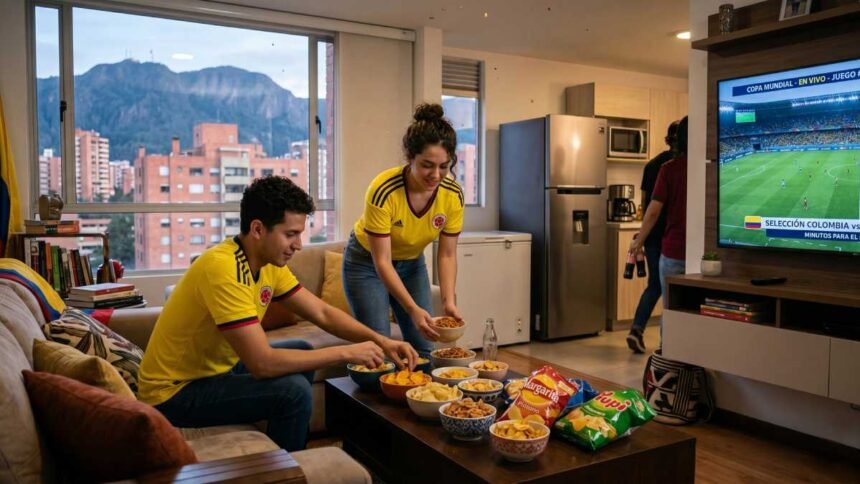 Preparativos para un partido de Colombia