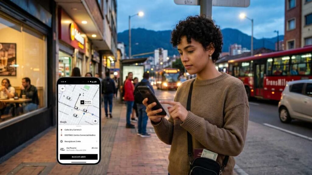 Usuairo Uber pidiendo un servicio
