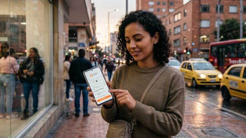 Usuario Didi pide transporte en la app