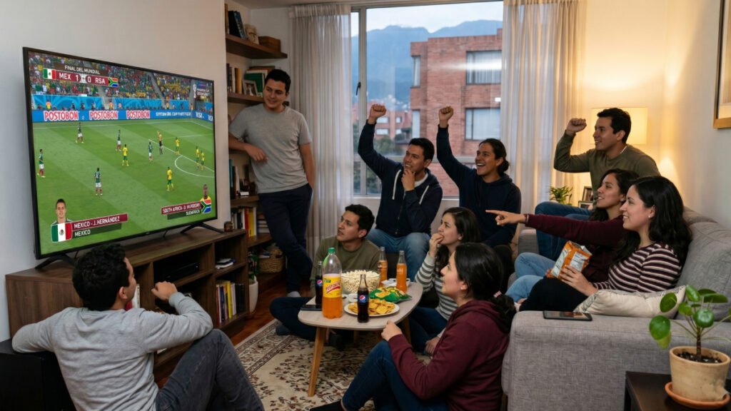 Fanáticos del futbol viendo el mundial 2026