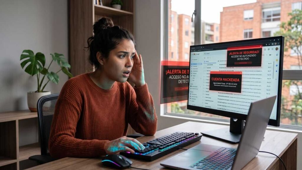 Escena de un email hackeado 