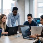 Equipo de trabajo usando IA