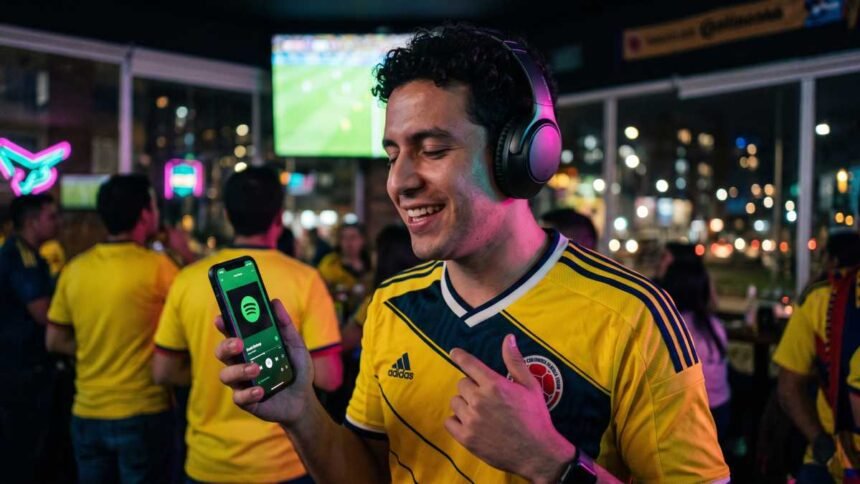 Hincha de Colombia escucha Spotify