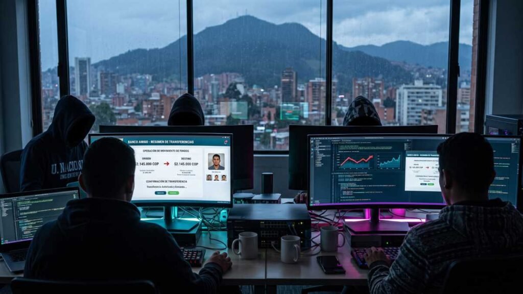 hackers trabajando en su base de operaciones