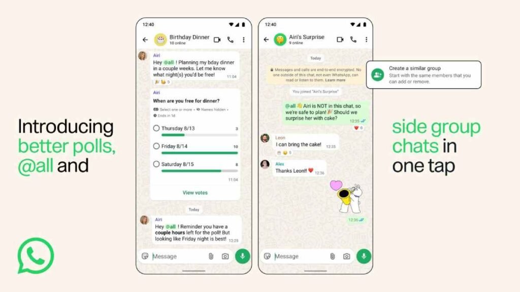 Actualización WhatsApp chats grupales