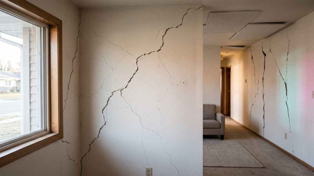 Casa con grietas tras sismo