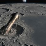 Ilustración del choque de un cohete con la Luna