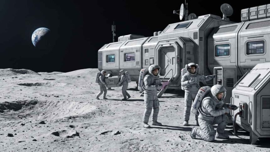 Ilustración de una colonia Lunar