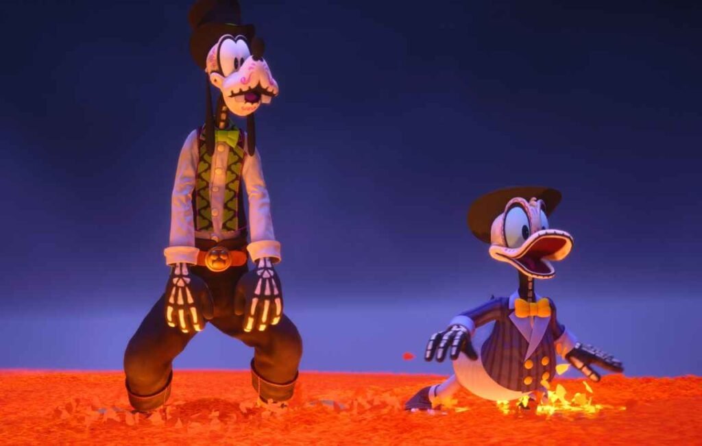 Donald y Goofy en el mundo de Coco