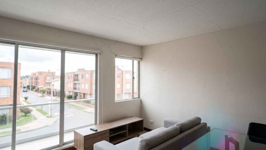 Hogar con fisuras tras un sismo