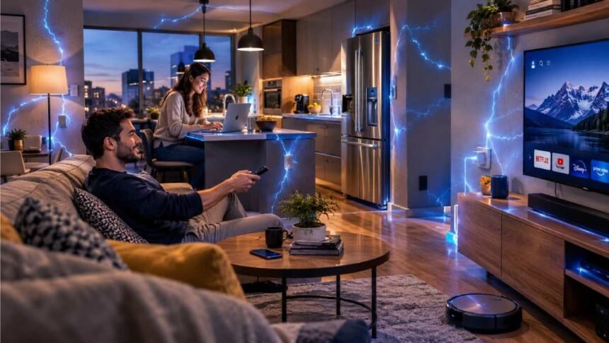 Hogar con paredes que guardan energía