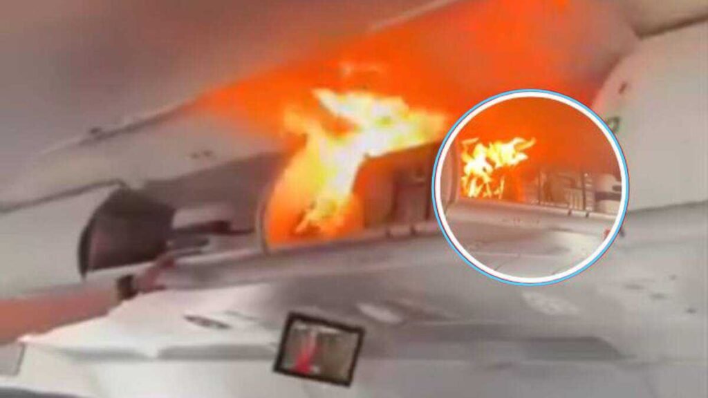 Incendio en avión por batería
